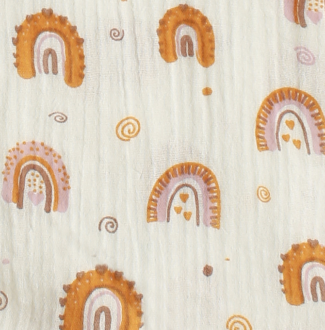 Tutina in mussola di cotone con stampa arcobaleni