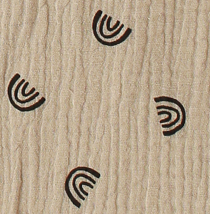 Tutina in mussola di cotone con stampa arcobaleni monocolore