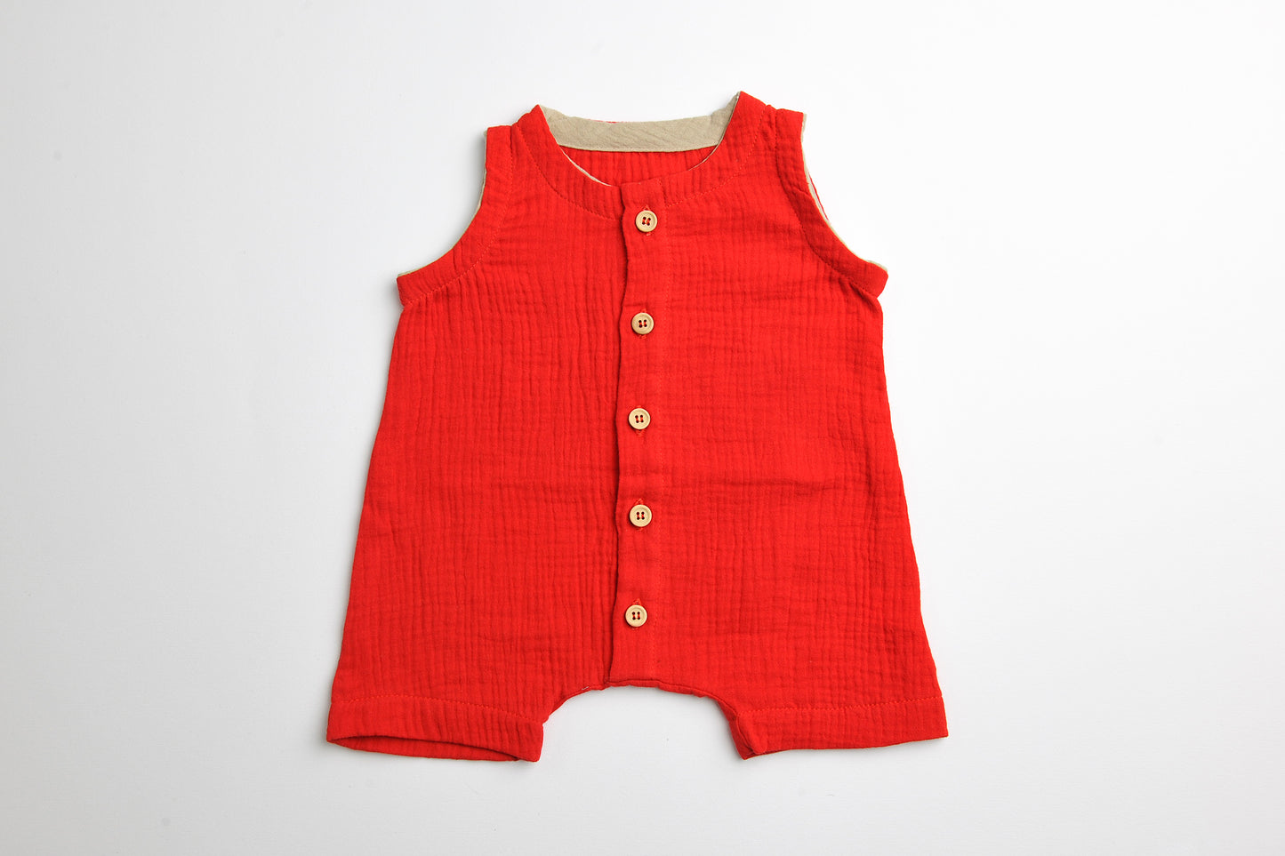 Tutina in mussola di cotone rossa