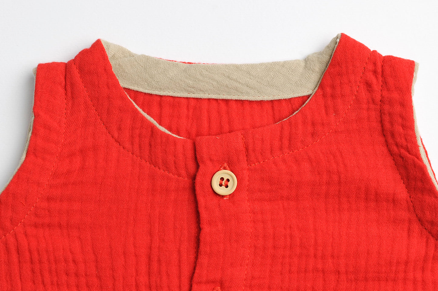 Tutina in mussola di cotone rossa