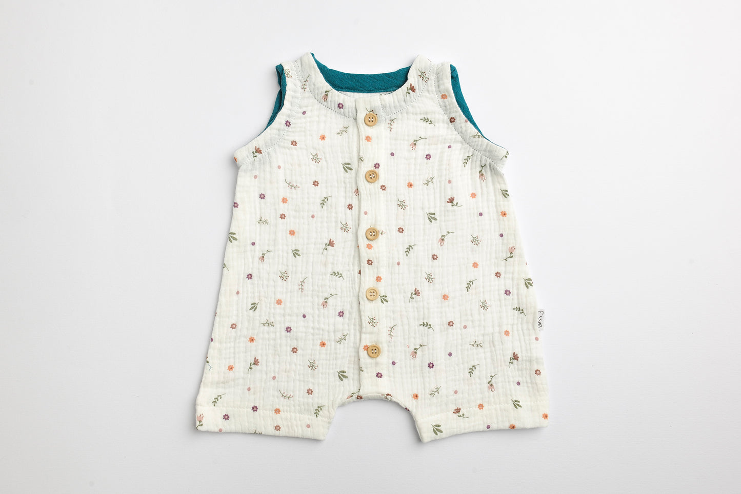 Tutina in mussola di cotone con stampa floreale