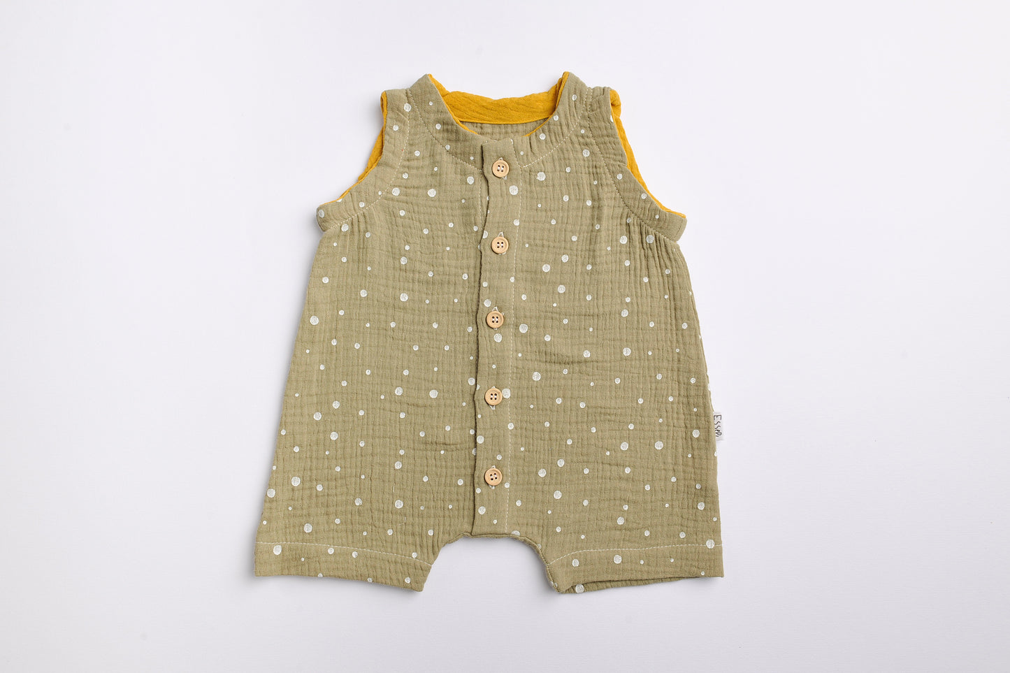 Tutina in mussola di cotone con stampa pois