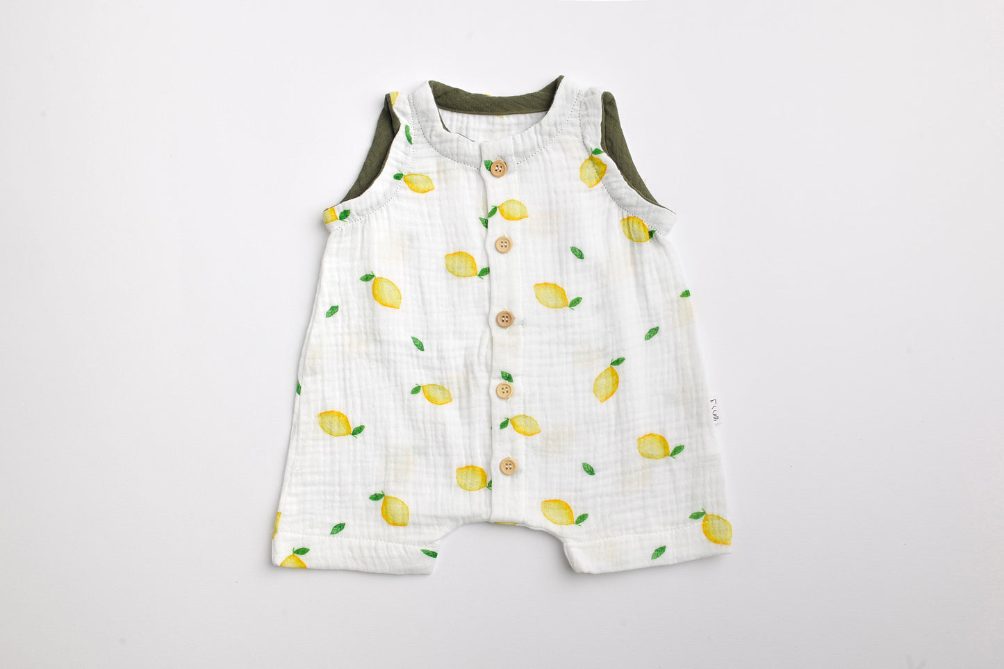 Tutina in mussola di cotone con stampa limoni